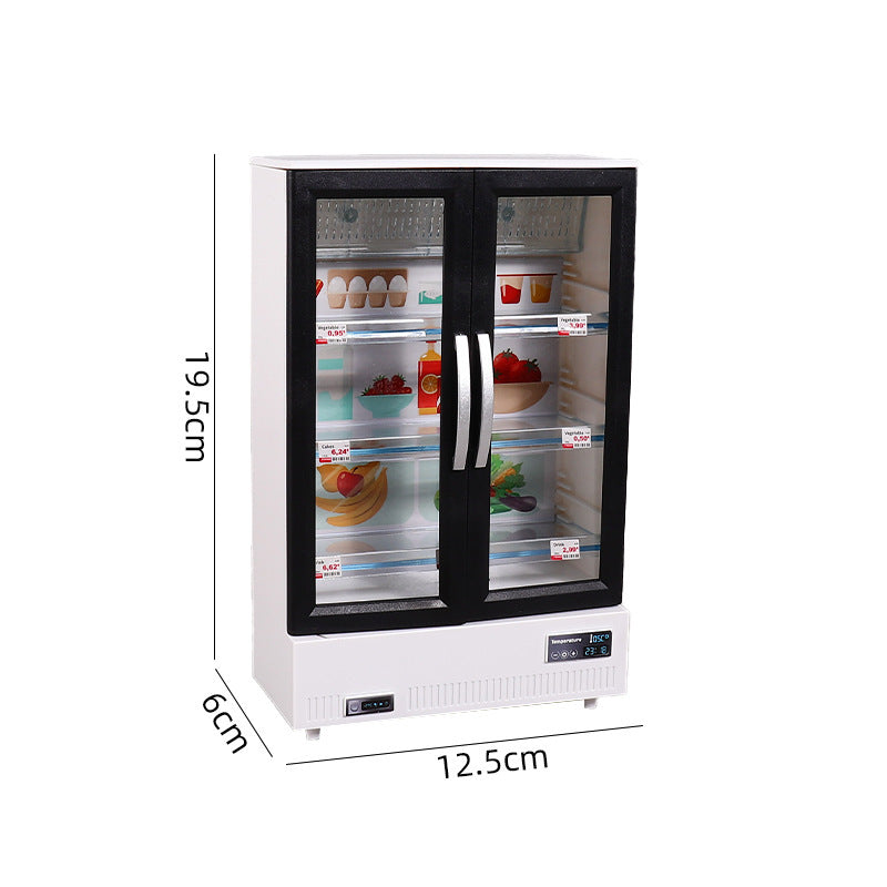 Children's Mini Simulation Double Door Large Refrigerator