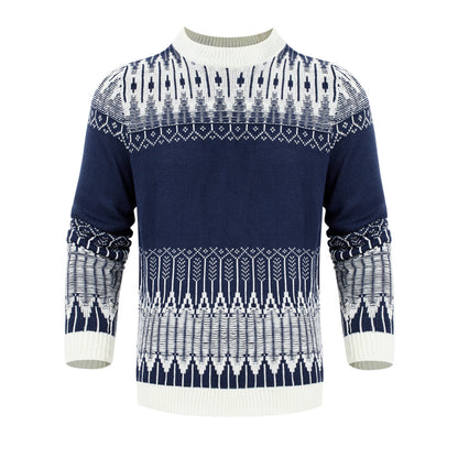 Men's Knitted Sweater Fashion Long-sleeved Pullover Tops Fall And Winter Clothing