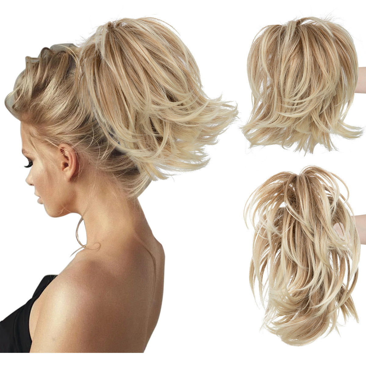 Wig Female Ponytail Short Grip Curly Hair