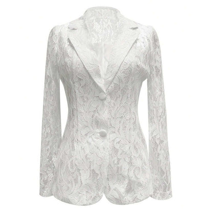 Stitching Hollow-out Petals Elegant Slim Coat