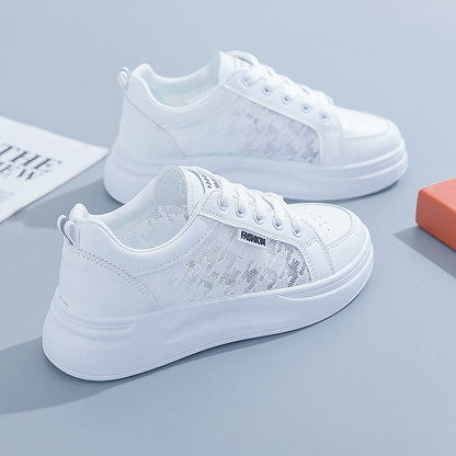 White Shoes For Women Spring And Summer Women's Breathable Versatile Casual Platform Sports