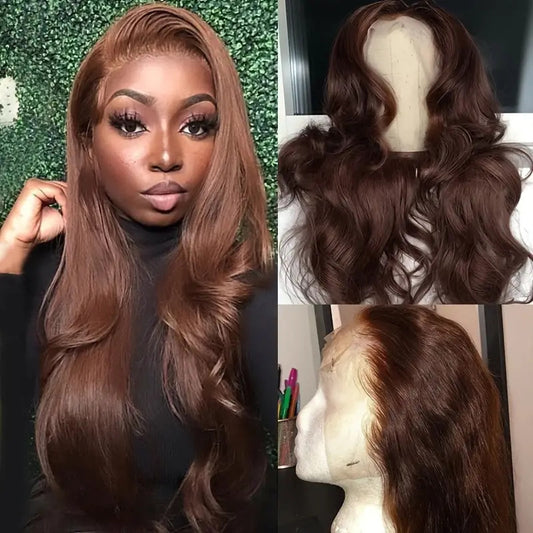 Brown Big Wave Fake Long Curly Wig Head Cover