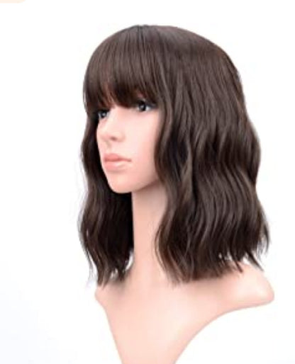 European And American Style Wig Pink Water Ripple Short Curly Hair