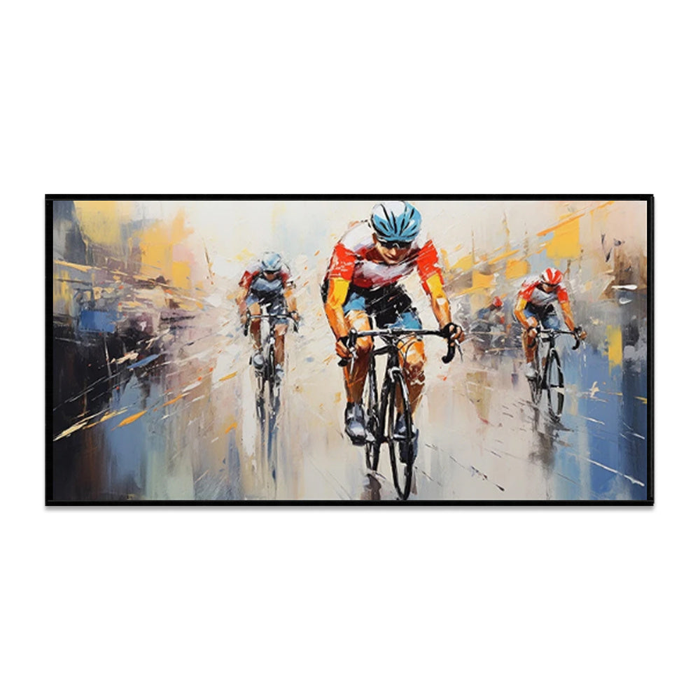 High Quality Athletes Sports Handmade Oil Painting Bicycle Equestrian Football Ice Hockey Portraits Large Canvas Art Showpiece For Home Decoration Living Room Wall Picture