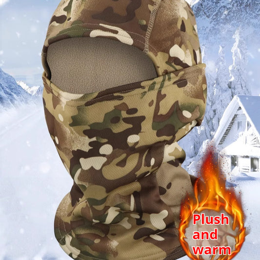 Full Face Mask Camouflage Hood Plus Fleece For Warmth