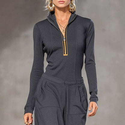 Top Wide Leg Pocket Trousers Two-piece Set