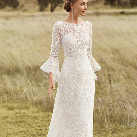 Women's Retro Bohemian Lace Light Wedding Dress
