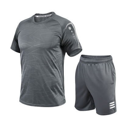 Quick Drying Clothes Men's Short Sleeve Shorts Running Clothing Two-piece Set
