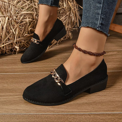 Pointed Toe Chunky Heel Stylish Casual Shoes Women