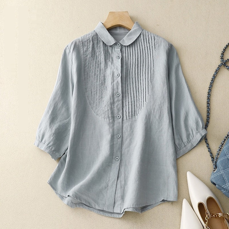 Women's Retro Loose Cotton And Linen Tops