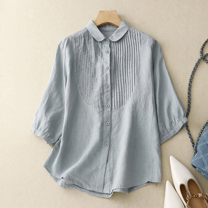 Women's Retro Loose Cotton And Linen Tops