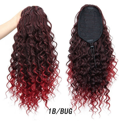 Wig Small Curly Ponytail Gradient Drawstring Wave