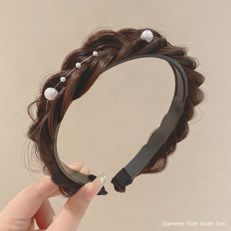 Pearl Fishbone Plaits Wig Hair Hoop