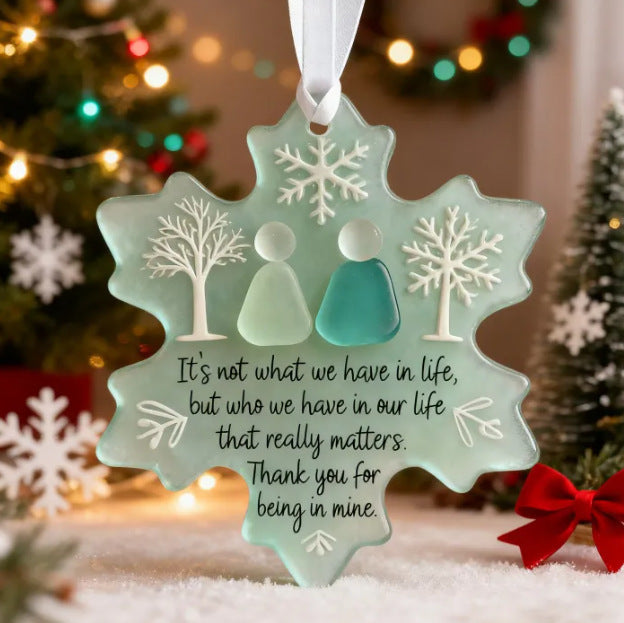 Snowflake-shaped Sea Glass Friendship Decorations