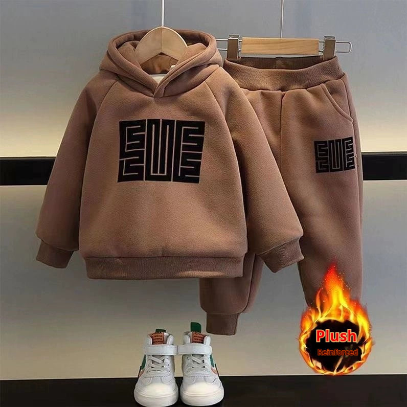 Winter Clothes Fleece Sweater Sportswear Thickening Two-piece Set