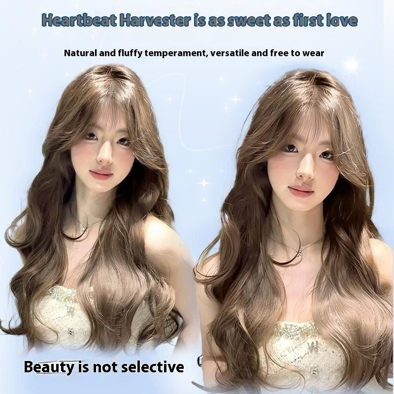 Wig Female Temperament Filbert Gray Brown Big Wave Daily