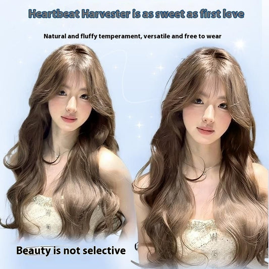 Wig Female Temperament Filbert Gray Brown Big Wave Daily