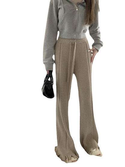 High Waist Slimming Loose Draggle-tail Trousers Autumn And Winter