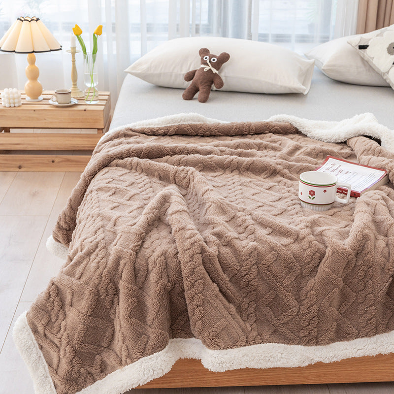 Taffon Lambswool Double-layer Washable Sofa Leisure Blanket