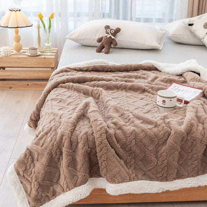 Taffon Lambswool Double-layer Washable Sofa Leisure Blanket