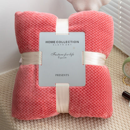 Flannel Jacquard Blanket Plaid Sofa Cover