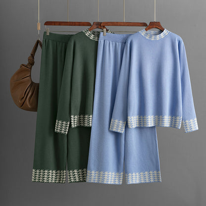 Women's Autumn And Winter Loose Pullover Two-piece Set