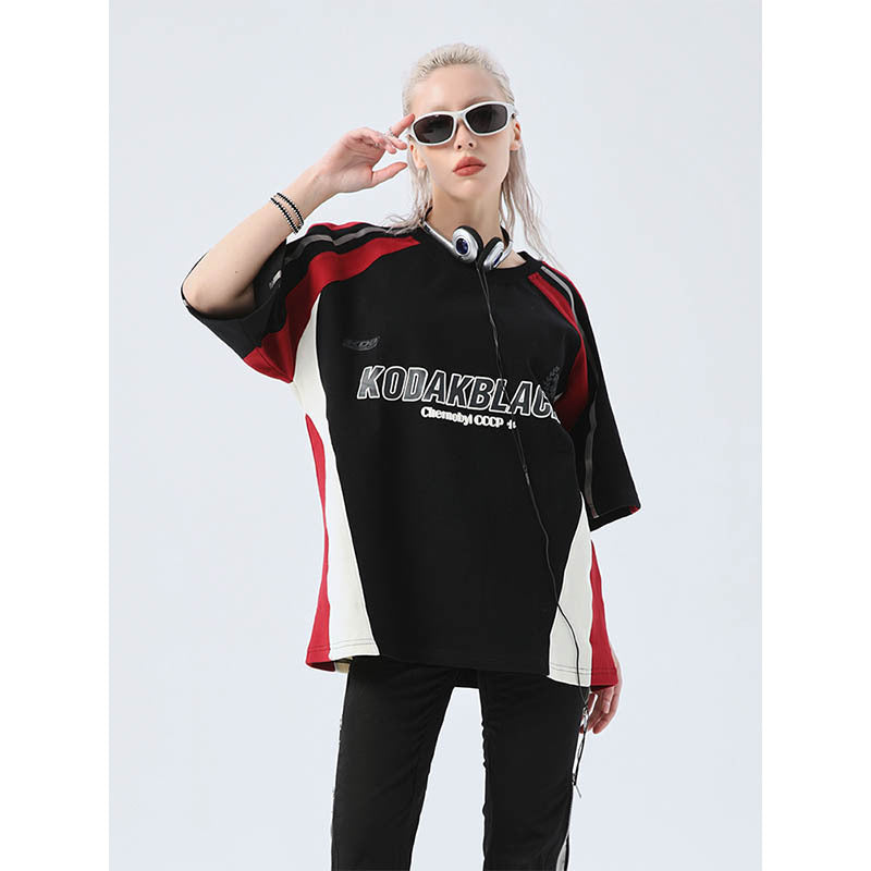 Cross-border Hot Retro Heavy Matching Racing Brand Short Sleeve T-shirt Motorcycle Clothing T-shirt