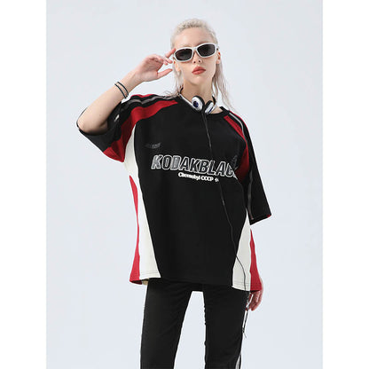 Cross-border Hot Retro Heavy Matching Racing Brand Short Sleeve T-shirt Motorcycle Clothing T-shirt