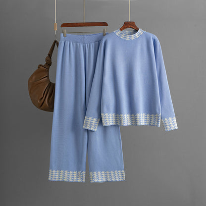 Women's Autumn And Winter Loose Pullover Two-piece Set