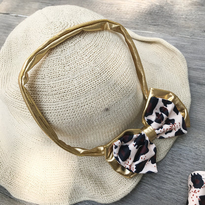 Kids Leopard Print Bikini Three-Piece Set