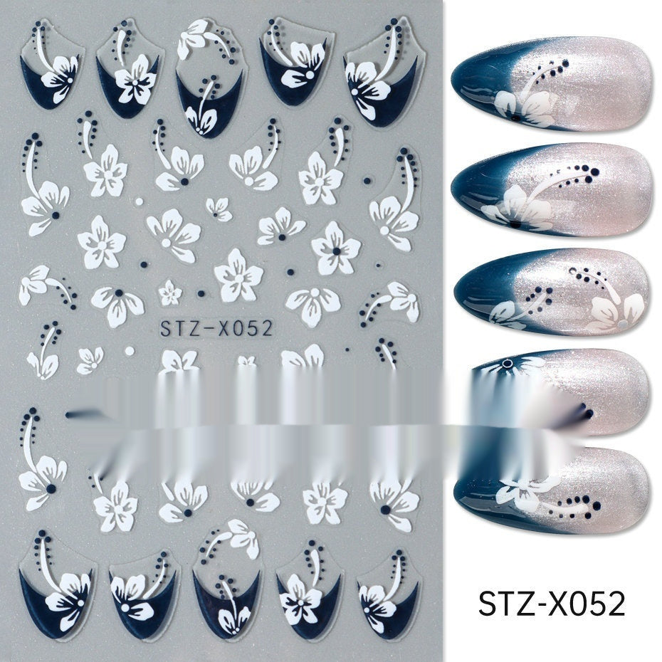 New Nail Beauty Black And Silver Strip Sticker