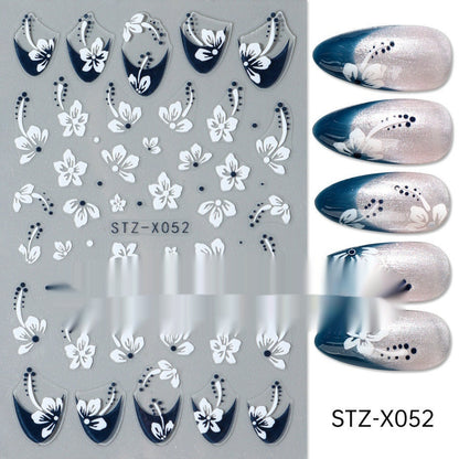 New Nail Beauty Black And Silver Strip Sticker