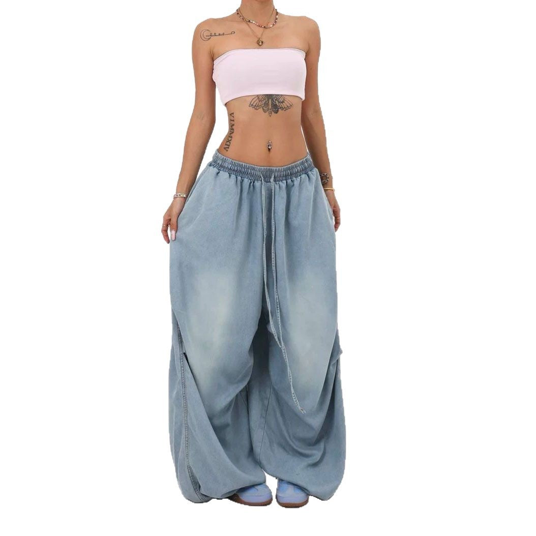 Retro High Street Wide Leg Loose Jeans