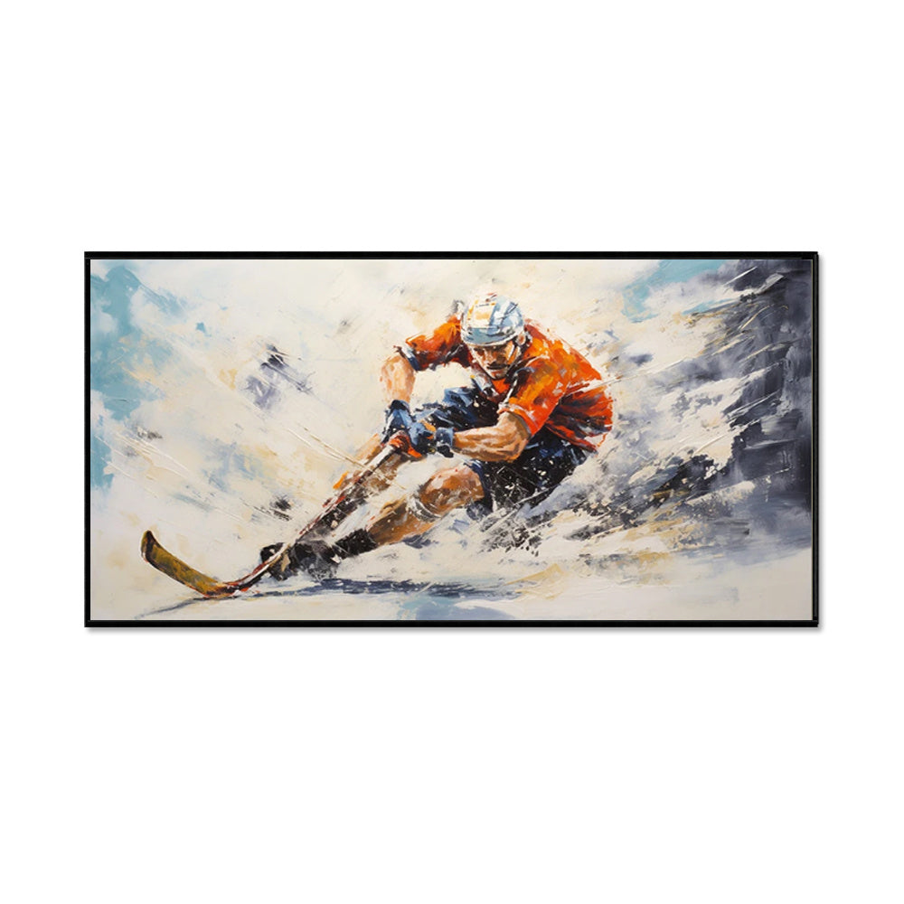 High Quality Athletes Sports Handmade Oil Painting Bicycle Equestrian Football Ice Hockey Portraits Large Canvas Art Showpiece For Home Decoration Living Room Wall Picture