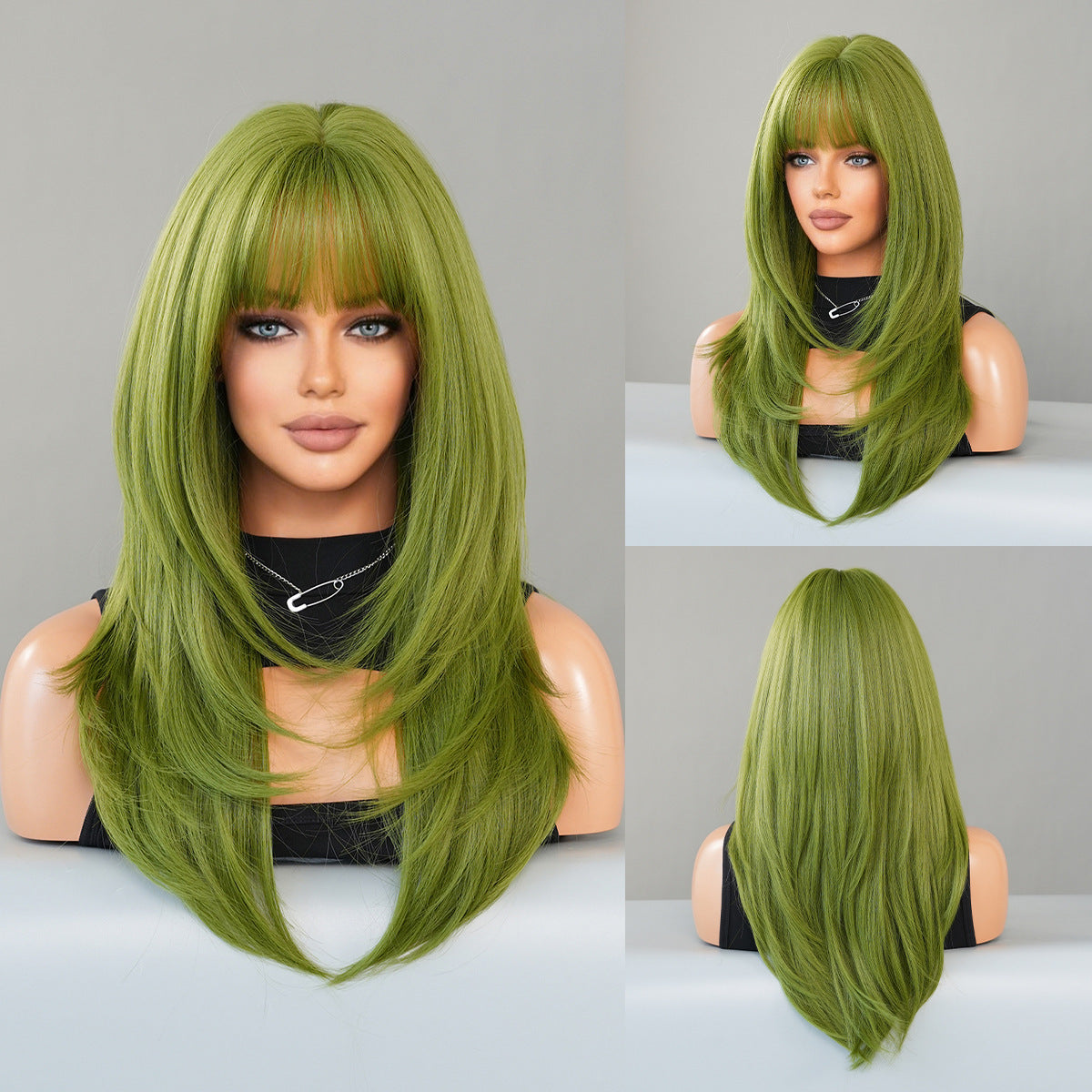 Vanilla Green Long Straight Women's Wig
