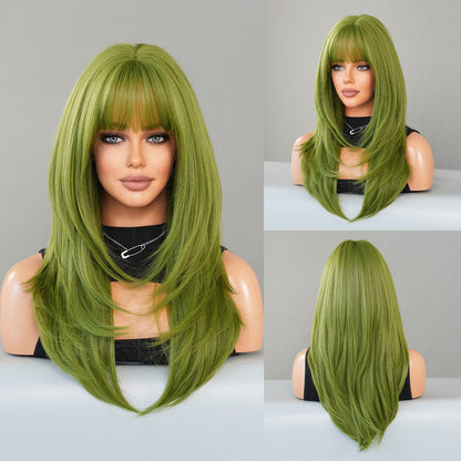 Vanilla Green Long Straight Women's Wig