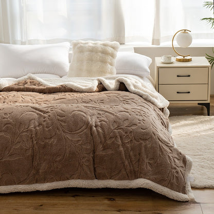 Double Thick Jacquard Berber Fleece Blanket Comfortable Cotton Thickened Warm