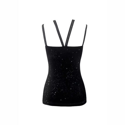 Women's Summer Sling Hot Drilling V-neck Sleeveless Vest