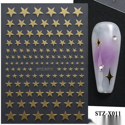 New Nail Beauty Black And Silver Strip Sticker