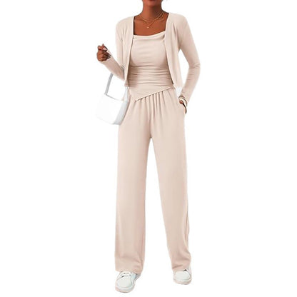 Sports Casual Lazy Design Comfortable Coat Suspender Trousers Three-piece Suit