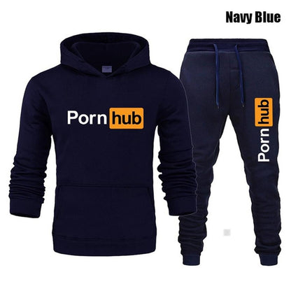 Fall Winter Men's Sportswear Fleece Hoodie Set