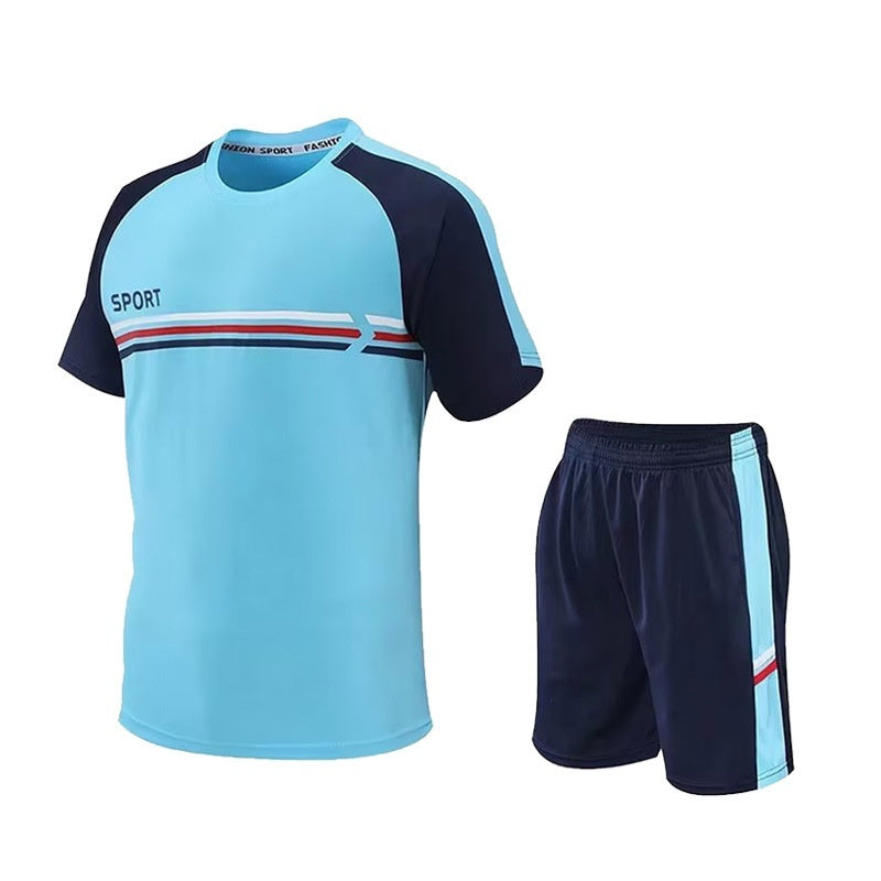 Quick Drying Clothes Men's Short Sleeve Shorts Running Clothing Two-piece Set