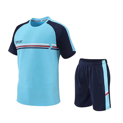 Quick Drying Clothes Men's Short Sleeve Shorts Running Clothing Two-piece Set