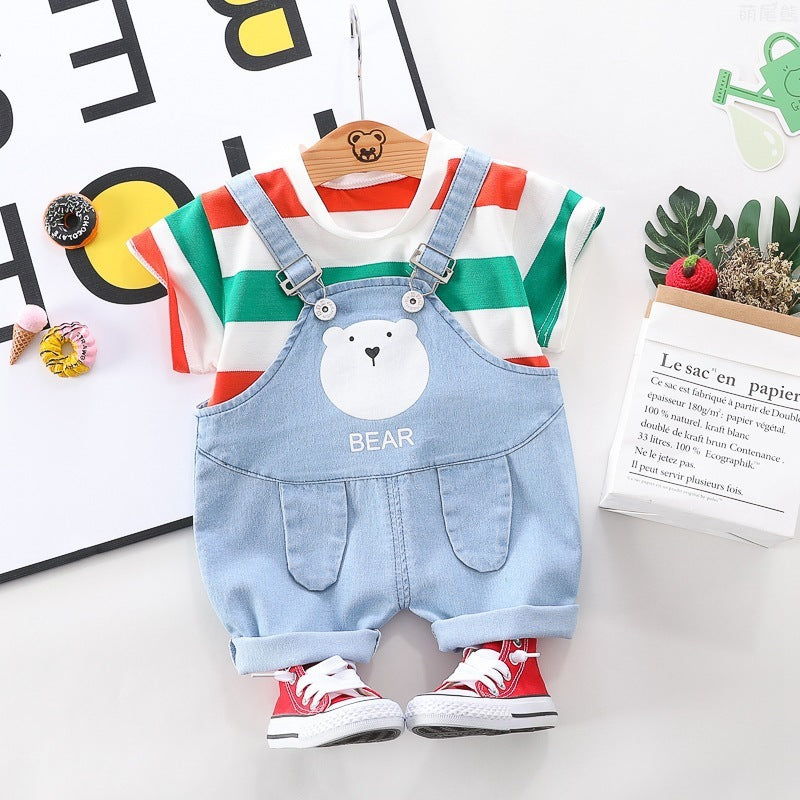 Summer Striped Short-sleeved Casual T-shirt Kids Cover