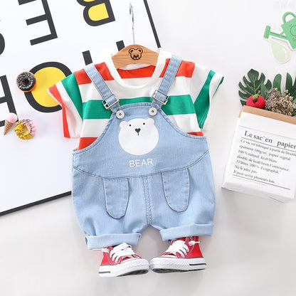 Summer Striped Short-sleeved Casual T-shirt Kids Cover