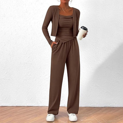 Sports Casual Lazy Design Comfortable Coat Suspender Trousers Three-piece Suit