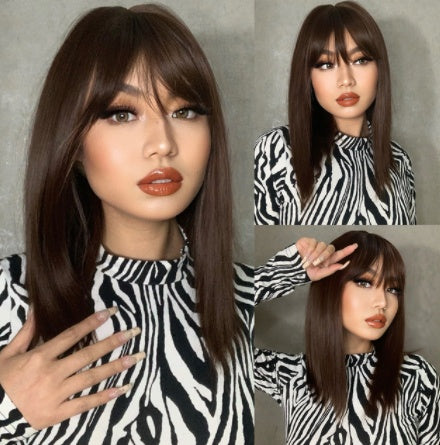 Gradient Gold Chemical Fiber High Temperature Silk European And American Wig