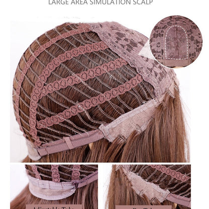 Long Black Straight Hair Hat Removable Natural High-temperature Fiber Wig