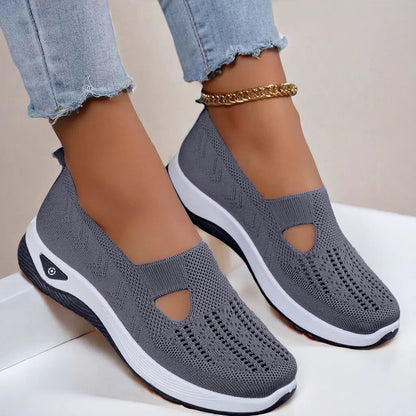 Mesh Flats Shoes Fashion Breathable Non-slip Soft Bottom Casual Shoes For Women