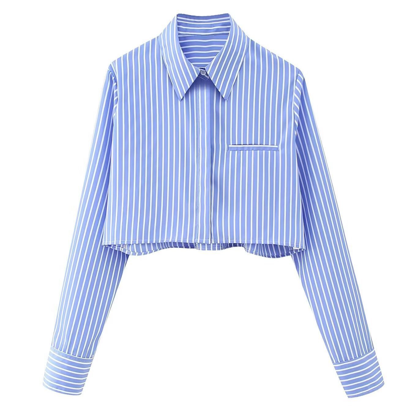 European And American Style French Three-color Short Shirt